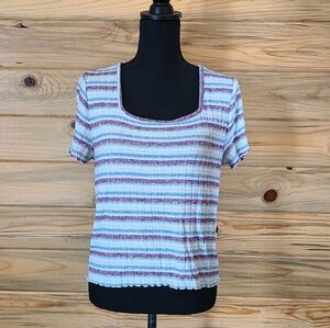 SO Ladies Multicolored Short Sleeved Top XL
